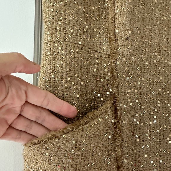 Michael Kors Sequined Gold Tweed Dress - Picture 3 of 12